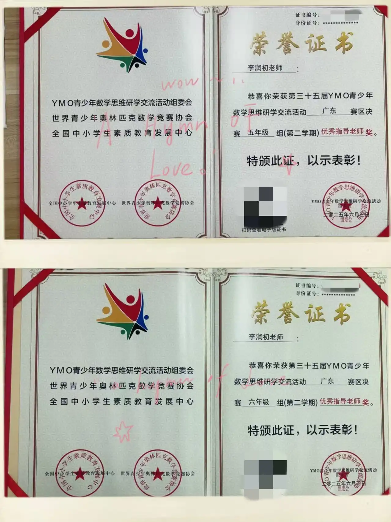 优秀指导老师奖